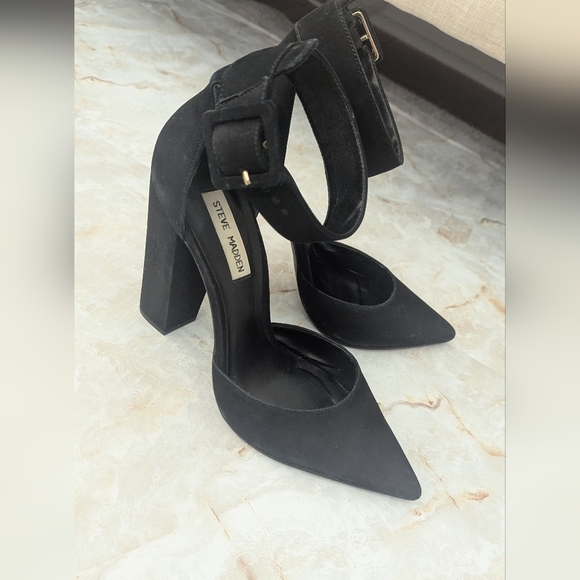 Steve Madden Velvet high heel cuff ankle strap buckle shoes Made In Brazil Sz 9M - Picture 4 of 13